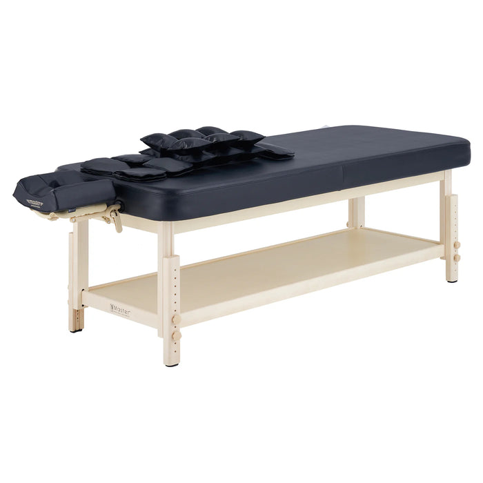 Master Massage 30” AirMaster Full Body Stretching Airwave Stationary Massage Table with Airbags. 3D Lumbar Traction - Neck, Back, Waist, Hip Relaxation & Pain Relief for Professional & Home Use Chiropractic Table (Natual color frame) - The Salon Direct