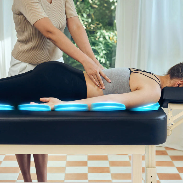 Master Massage 30” AirMaster Full Body Stretching Airwave Stationary Massage Table with Airbags. 3D Lumbar Traction - Neck, Back, Waist, Hip Relaxation & Pain Relief for Professional & Home Use Chiropractic Table (Natual color frame) - The Salon Direct