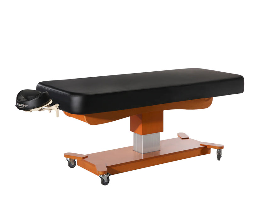 Master Massage® Maxking Comfort Electric Lift Spa Salon Stationary Pedestal Flat Beauty Bed Black - The Salon Direct