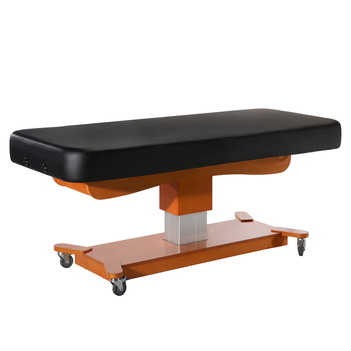 Master Massage® Maxking Comfort Electric Lift Spa Salon Stationary Pedestal Flat Beauty Bed Black - The Salon Direct